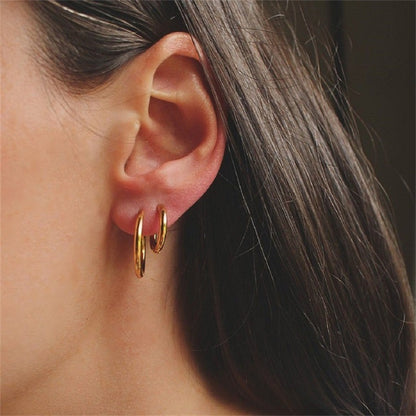 Gianna classical gold huggie hoop earrings