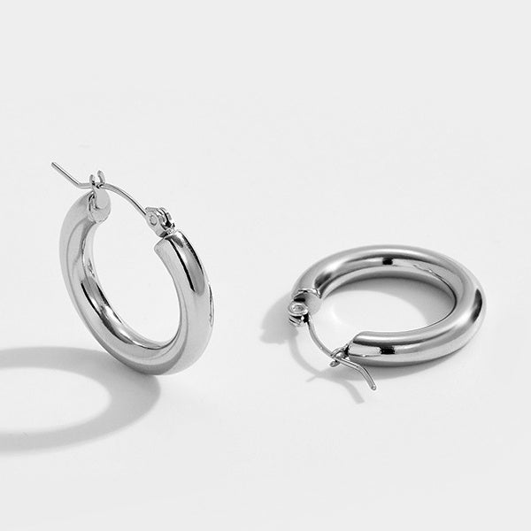 Elena gold chunky thick hoop earrings