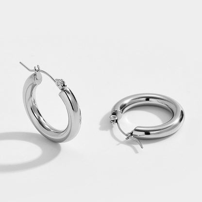 Elena gold chunky thick hoop earrings