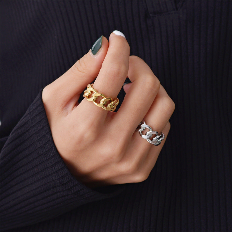 R032 chunky chain link open ring sale