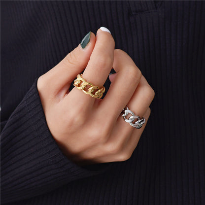 R032 chunky chain link open ring sale
