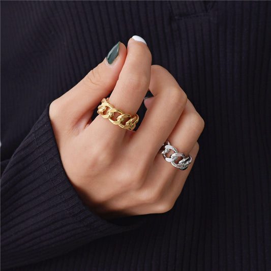 R032 chunky chain link open ring sale