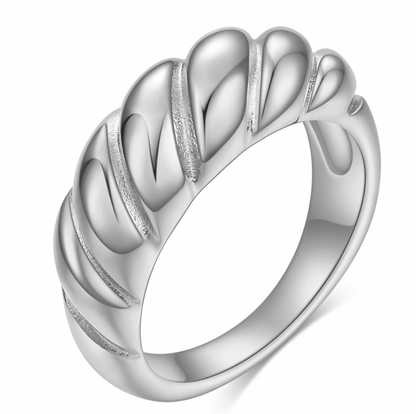 R008 croissant twisted dome statement ring sale