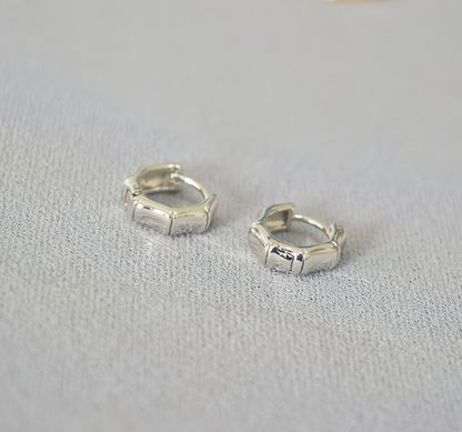 E119 hexagon geometrical huggie hoop earrings