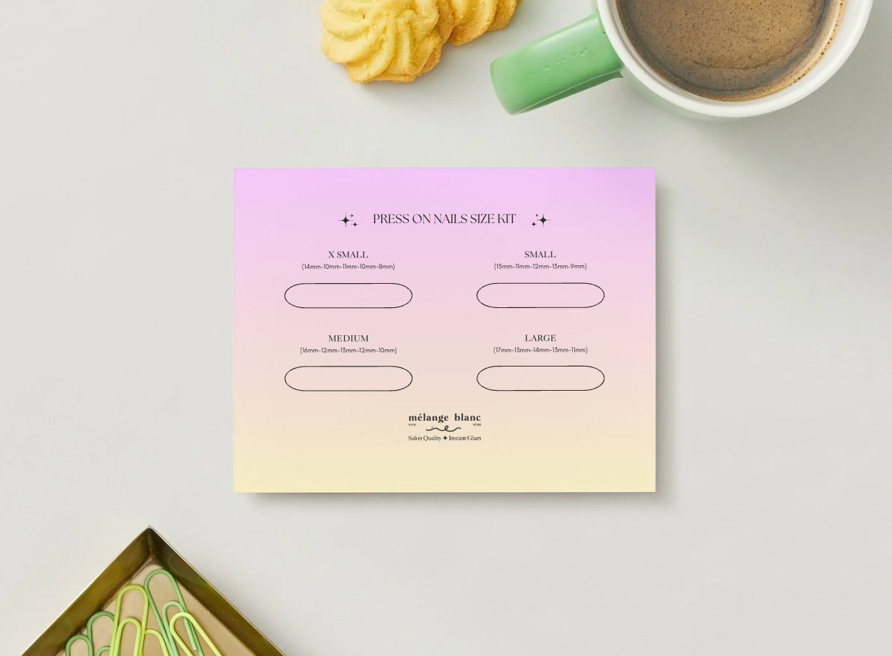 FREE press on nail size kit