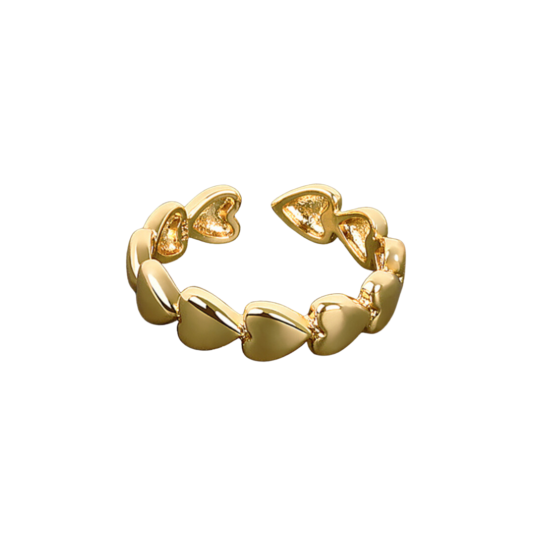 Rachel gold heart chain link open ring sale