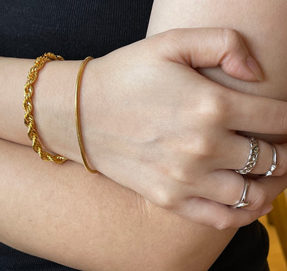 Abby Gold Twist Rope Chain Bracelet