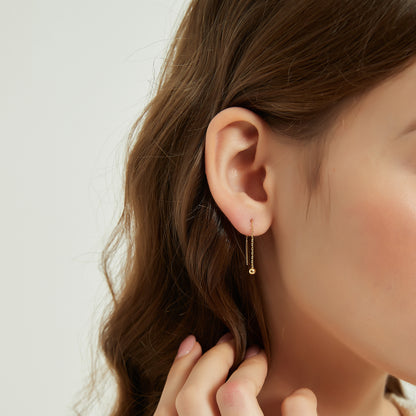 Gold Vermeil Morgan gold ball threader earrings