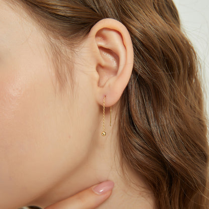 Gold Vermeil Morgan gold ball threader earrings