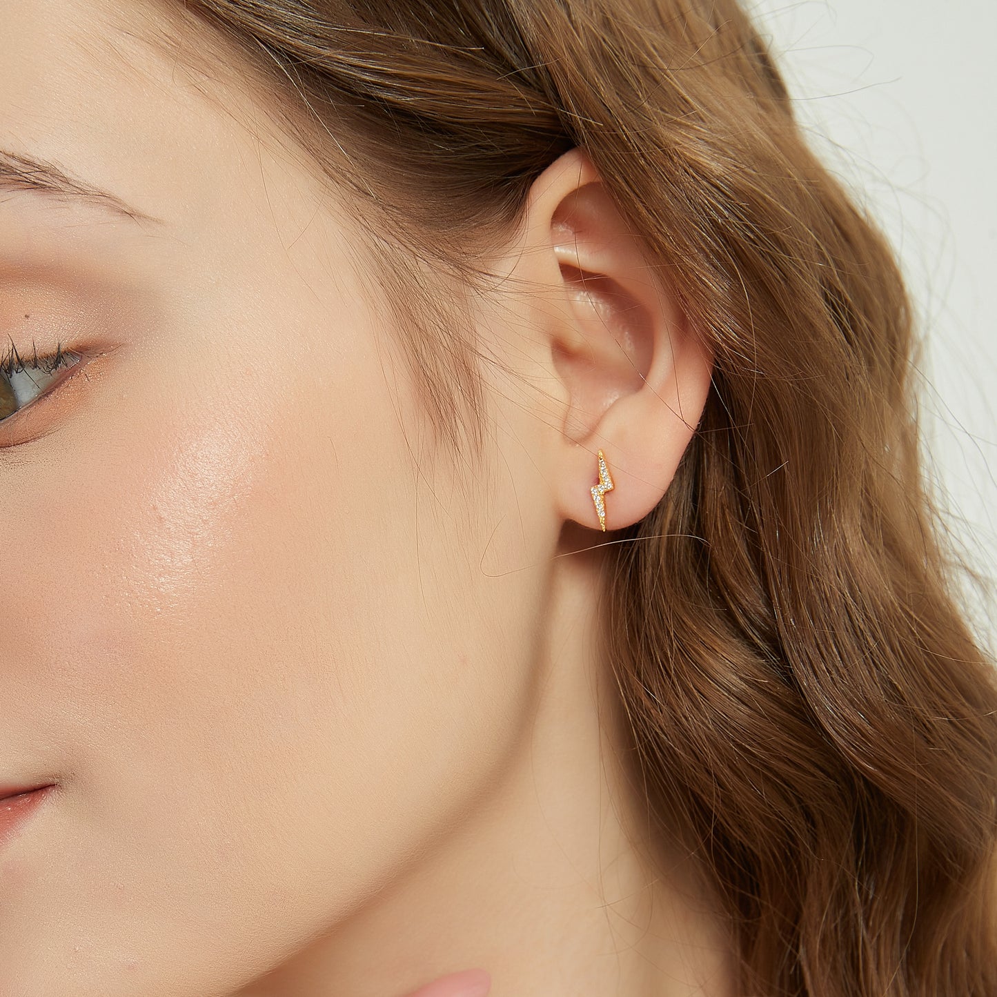 Gold Vermeil Emerson lightning stud earrings, dainty studs, gold earrings