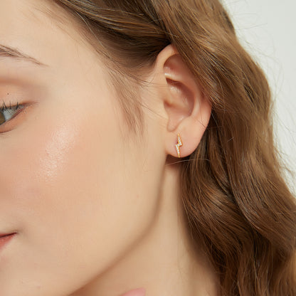 Gold Vermeil Emerson lightning stud earrings, dainty studs, gold earrings