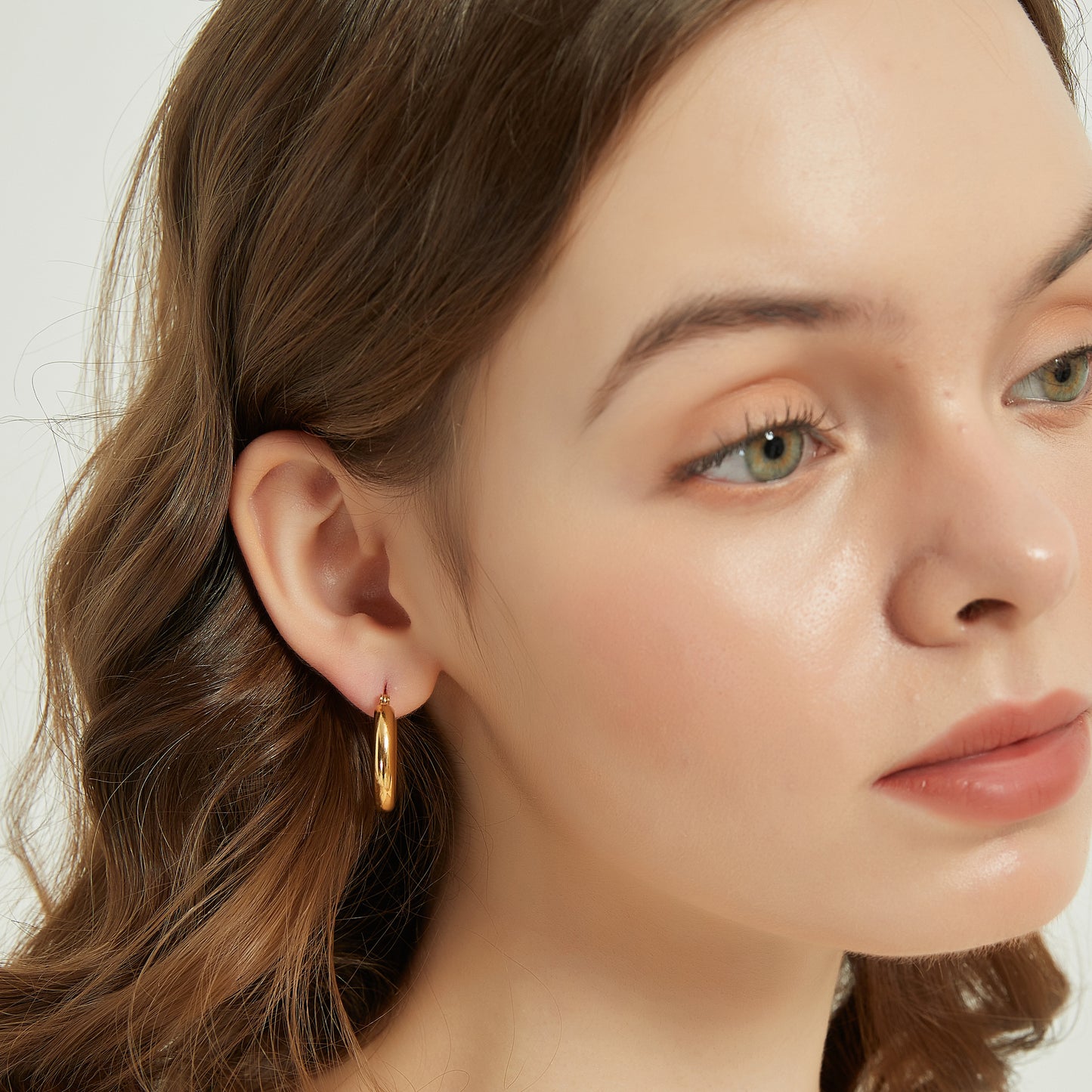 Elena gold chunky thick hoop earrings