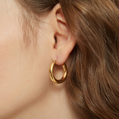 Elena gold chunky thick hoop earrings