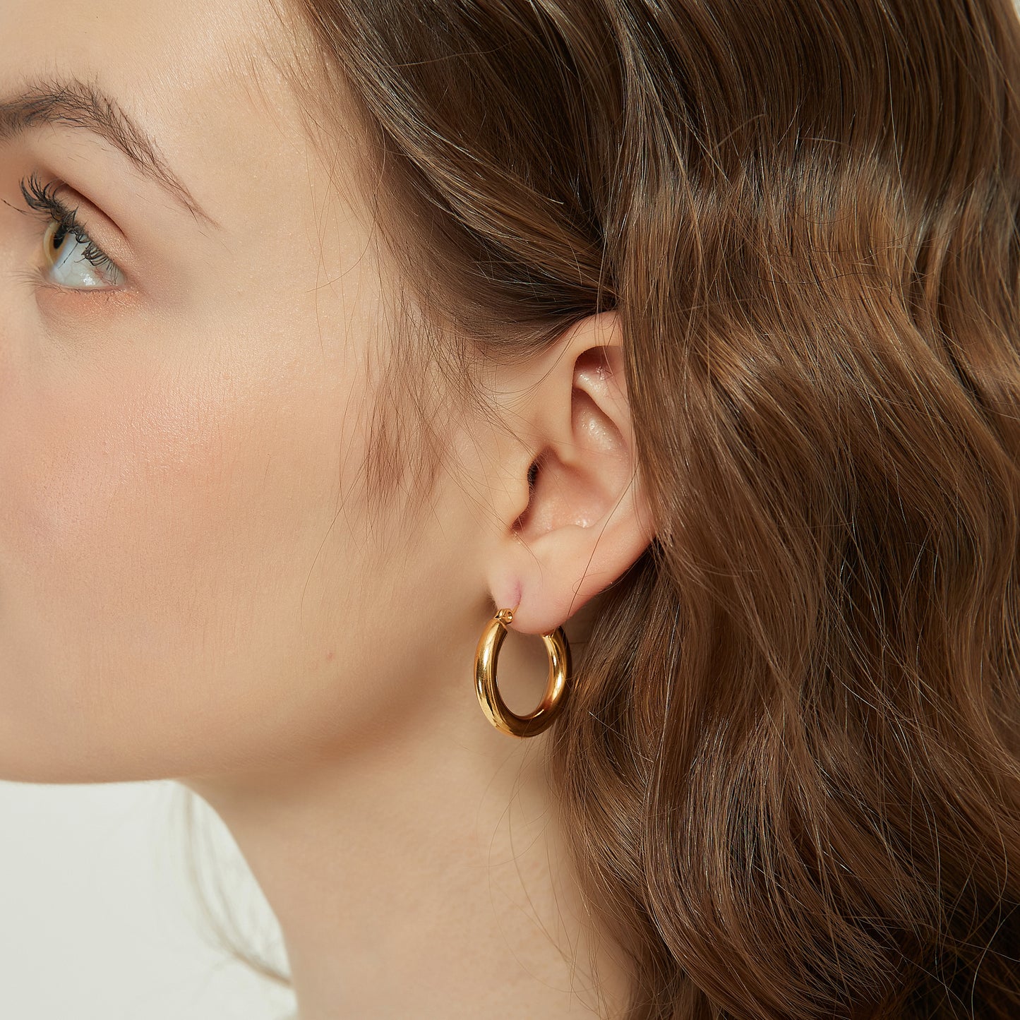 Elena gold chunky thick hoop earrings