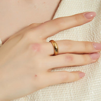 Jordyn classic gold round chunky dome ring sale