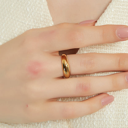 Jordyn classic gold round chunky dome ring sale