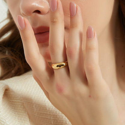 Jordyn classic gold round chunky dome ring sale