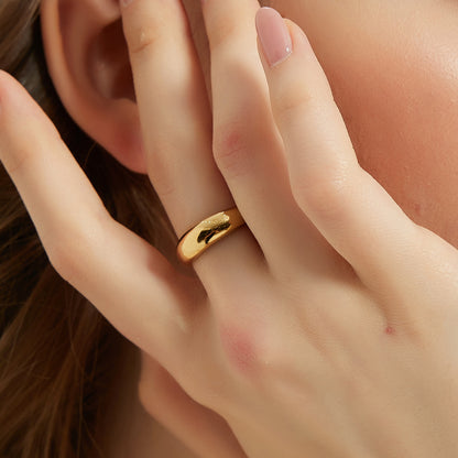 Jordyn classic gold round chunky dome ring sale