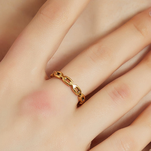 Eden dainty minimalist chain link stacking ring