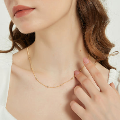 Elise dainty satellite ball chain necklace