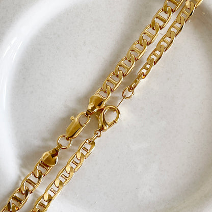 Chloe gold chain necklace, flat necklace, gold necklace