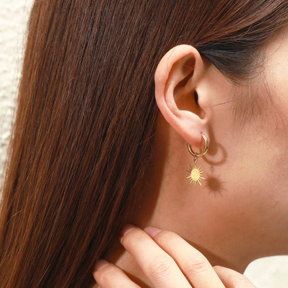 Reagan starburst dangle huggie earrings