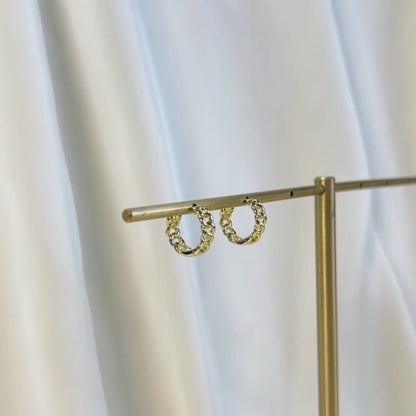 E230 chain hoop earrings, huggie hoop earrings, gold hoops