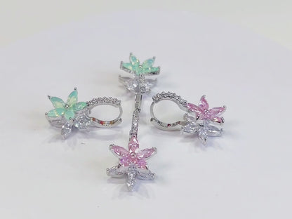 Destiny crystal flower dangle earrings sale