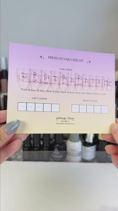 FREE press on nail sizing kit, nail size kit