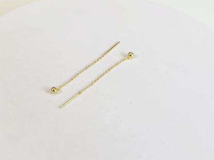 Gold Vermeil Morgan gold ball threader earrings