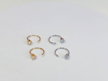 Gold Vermeil E141 dainty open huggie ear wire earrings