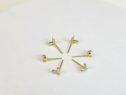 Gold vermeil E100 marquise flower stud earrings