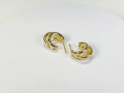 E117 statement triple open hoop earrings