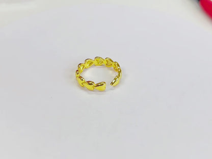 Rachel gold heart chain link open ring sale