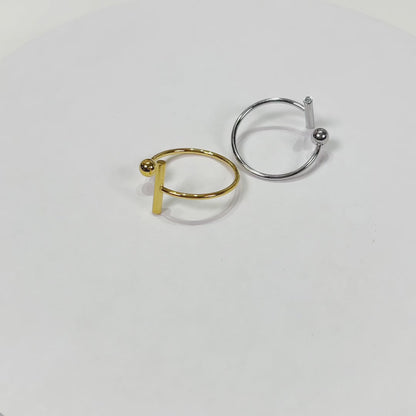 R030 double bar geometric open ring sale