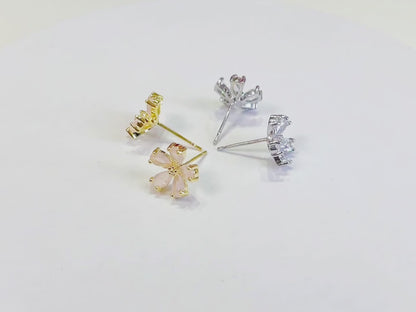 Parker sakura cherry blossom flower stud earrings