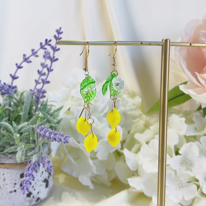 E226 lemon earrings, fruit earrings, cute earrings