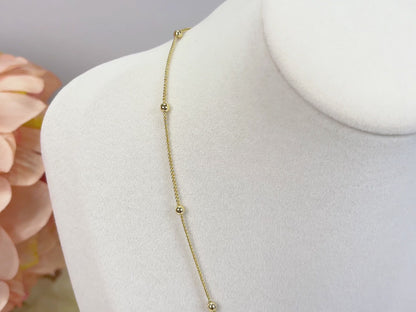 Elise dainty satellite ball chain necklace