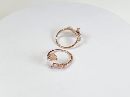 R014 heart flower adjustable open ring sale