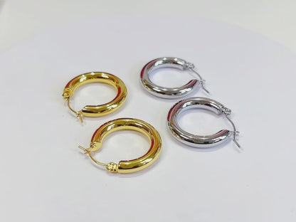 Elena gold chunky thick hoop earrings