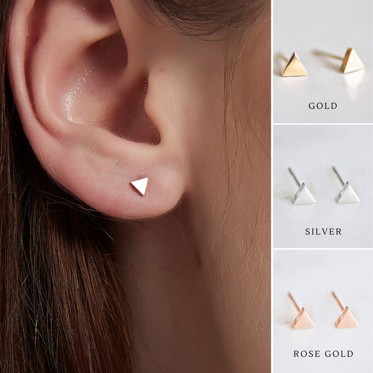 Alexandra dainty triangle geometric stud earrings