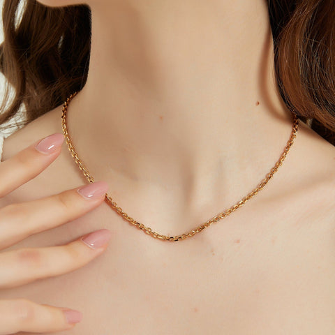 Scarlett dainty gold rolo chain layering necklace