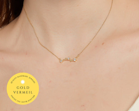 evageline 18k gold vermeil star cz Big Dipper Necklace